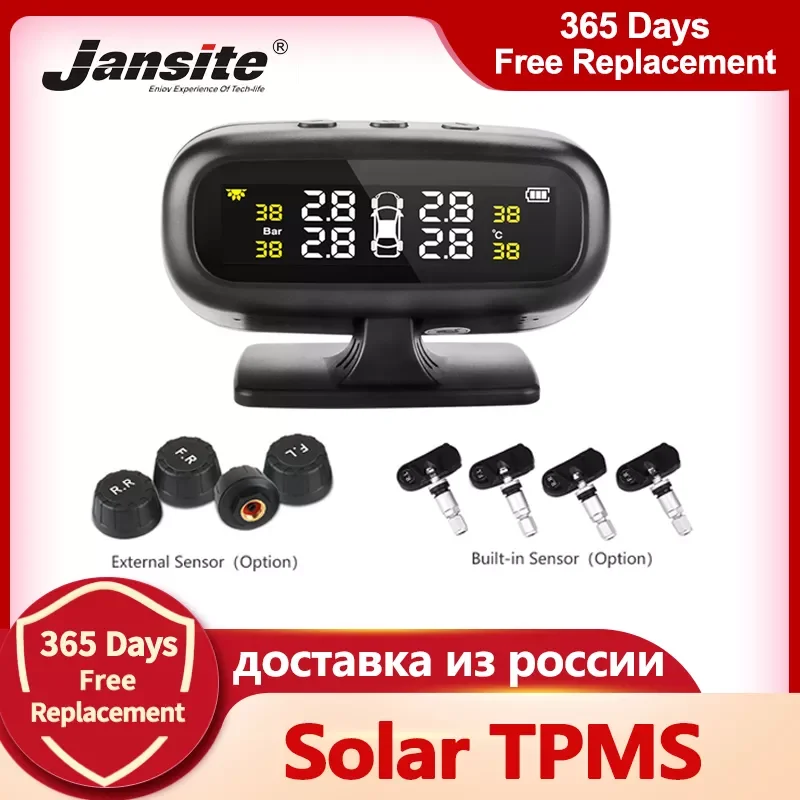 

Система контроля давления в шинах Jansite, оригинальная система контроля давления в шинах с солнечной батареей, с интеллектуальПредупреждение...