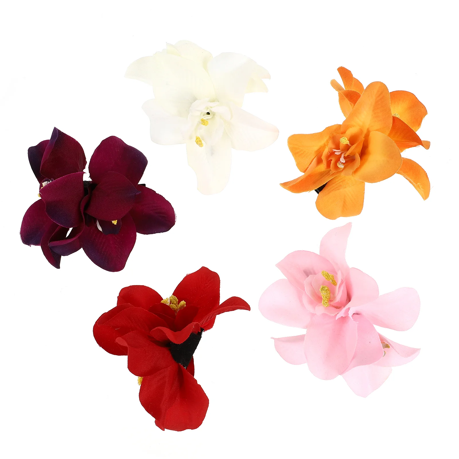 

5 Pcs Flower Women Hairpin Hawaii Snap Barrettes Girl Accessory Girls Orchid Party