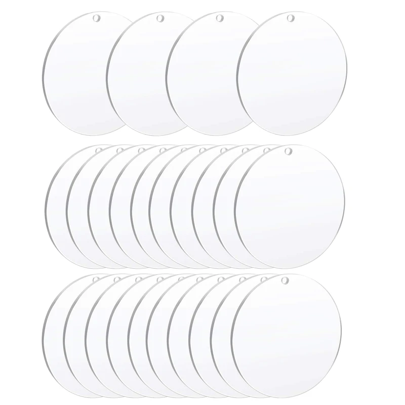 

24 Pcs 4 In/10cm Acrylic Disks 1/8" Thickness Clear Acrylic Round Circles Blanks for Vinyl Project DIY Keychain Coaster