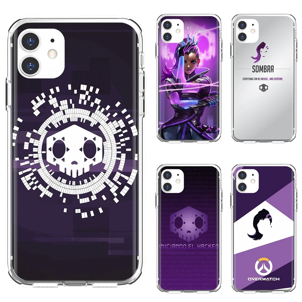 Overwatch-OW-персонаж-Sombra для iPhone 10 11 12 13 Mini Pro 4S SE 5C 6 6S 7 8 X XR XS Plus Max 2020 силиконовый чехол |