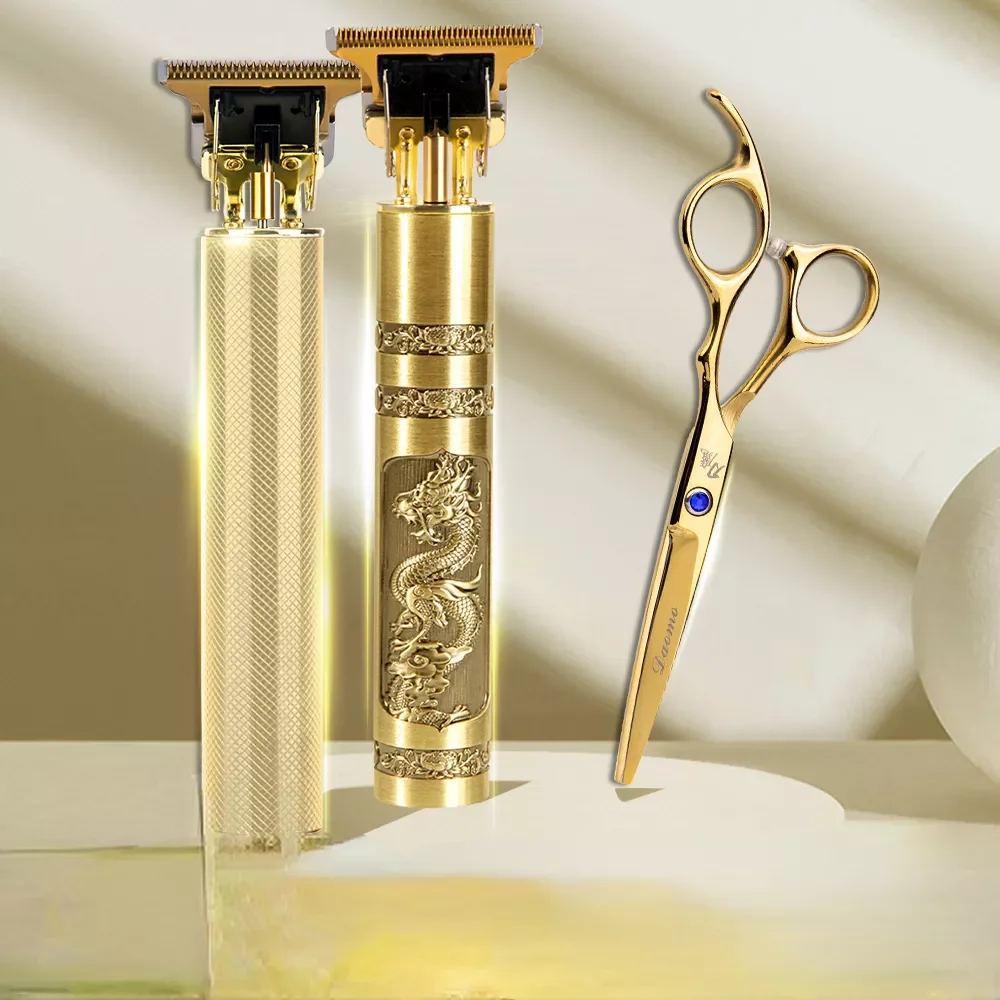 

NEW2023 New in Clipper Scissor 2pcs Professional Hair Cutting Machine Hair Beard Trimmer For Men Barber Shop Shaver sonic home