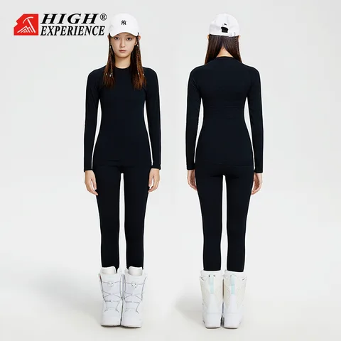 HIGH EXPERIENCE Мужчины Женщины Лыжные комплекты термобелья Быстросохнущий функциональный компрессионный спортивный костюм Узкие топы для сноуборда Брюки