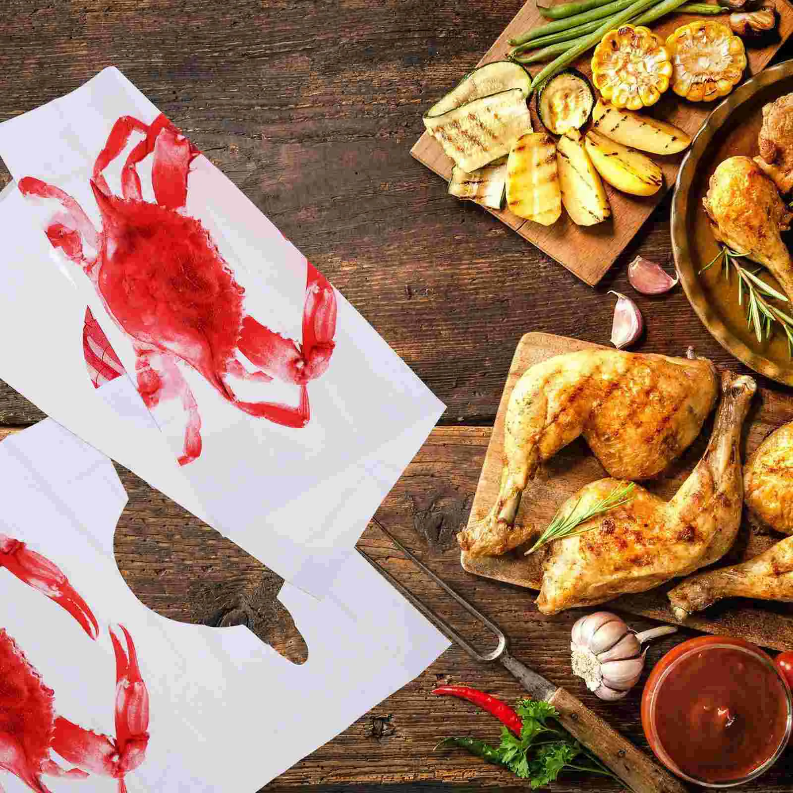 Нагрудники-крабы для взрослых 100 шт. портативный одноразовый фартук барбекю