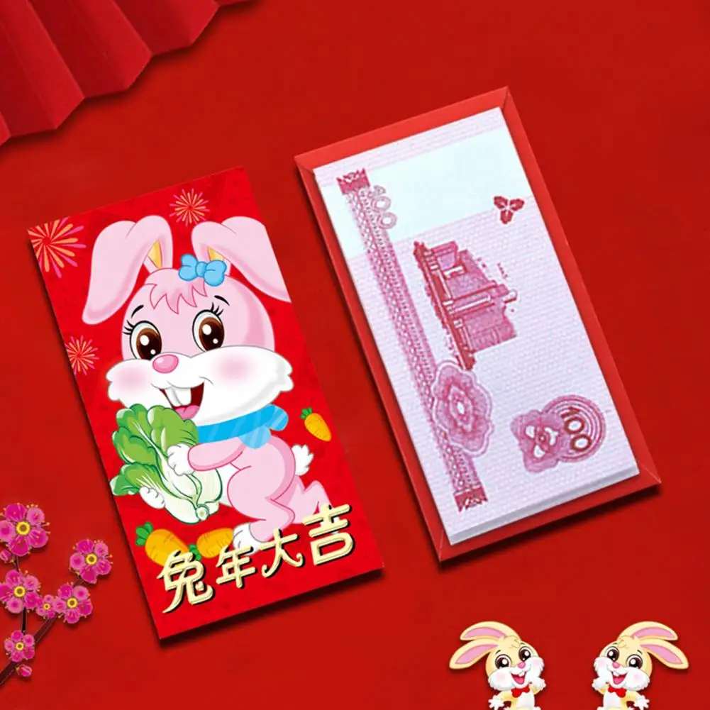 

Значимый узор кролика благоприятные слова новогодние счастливые деньги конверты с покрытием бумажный кролик красный пакет на новый год