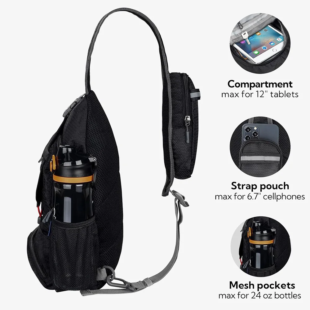 Нагрудная сумка WATERFLY маленькая через плечо упаковочный велосипедный рюкзак для