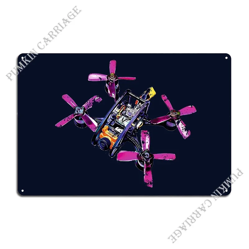 Дрон Гонки ПиЛОТ БПЛА БАСТ КВАДКОПОР FPV Металлическая табличка Настенная роспись