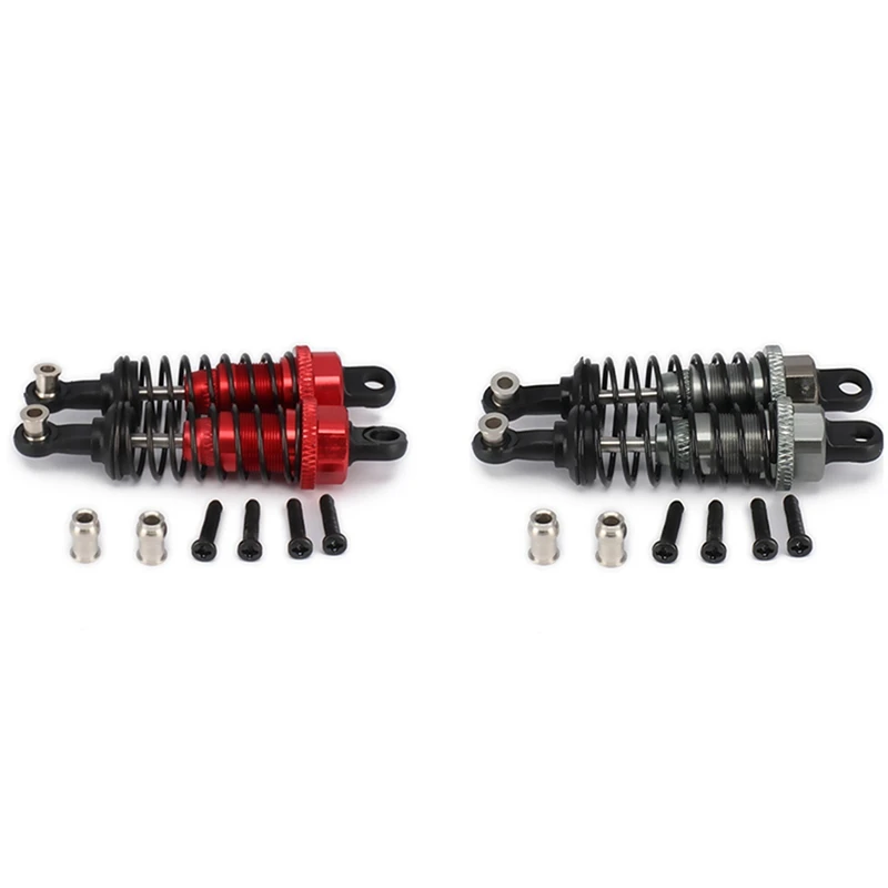 

4 Pcs Oil Adjustable 65Mm Shock Absorber Damper For Rc Car 1/18 Wltoys A959 Hpi Hsp Traxxas Losi Tamiya,Red & Titanium