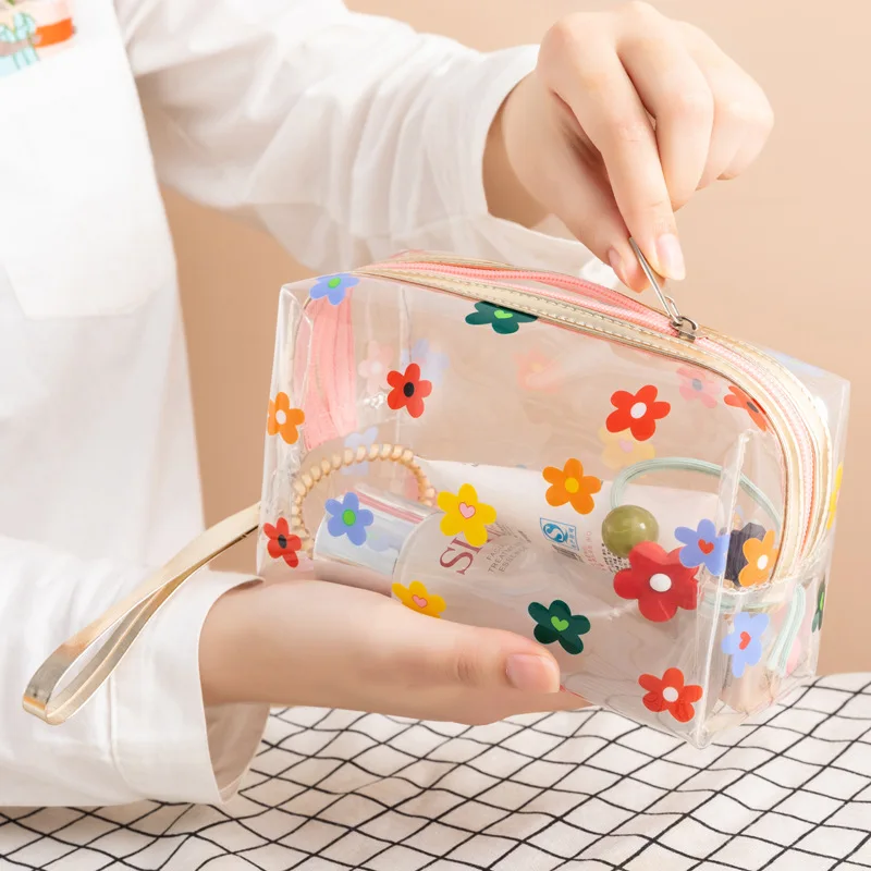 

2022 New cosmetic bag cute waterproof large capacity portable girl portable cosmetic bag transparent bag kawaii storage bag