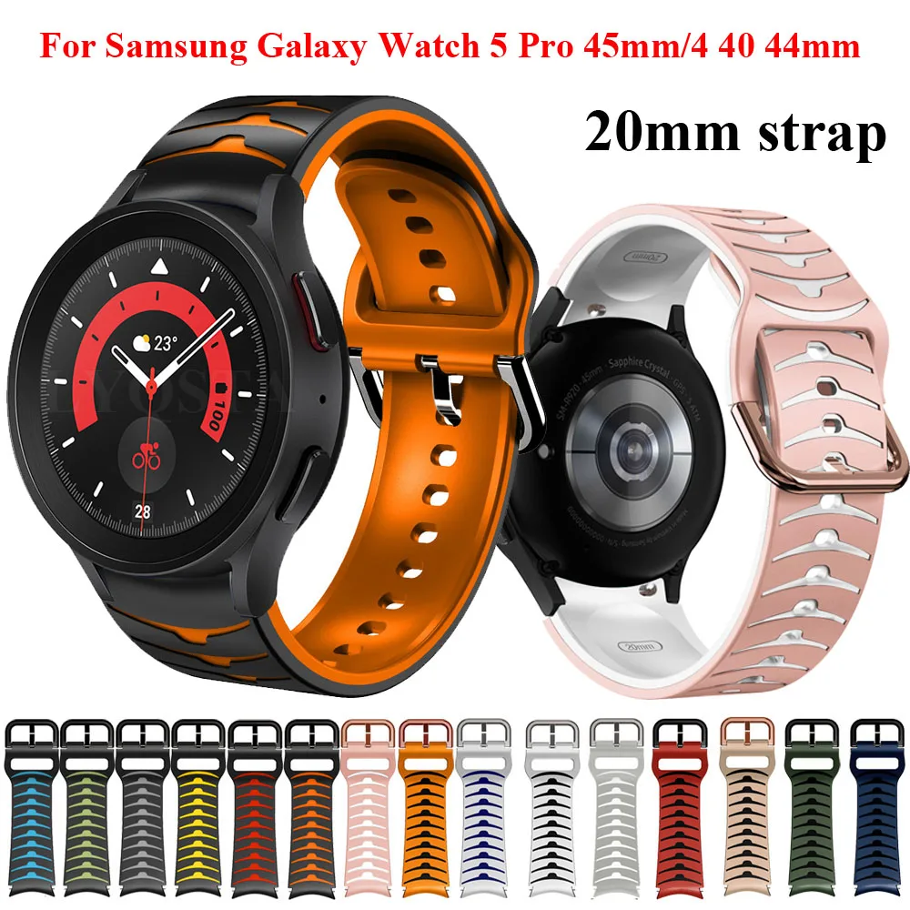 

SmartWatch Band Belt For Samsung Galaxy Watch 5 Pro 45mm 44mm 40mm Replacement Silicone Strap Watch 4 Classic 42mm 46mm Bracelet