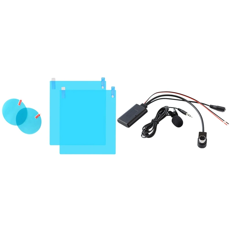 

4 шт., автомобильная зеркальная Антибликовая пленка и 1 комплект автомобильных беспроводных микрофонов