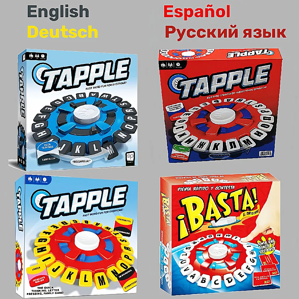 Игра в слова Basta Tapple испанская/русская/немецкая/английская рождественские