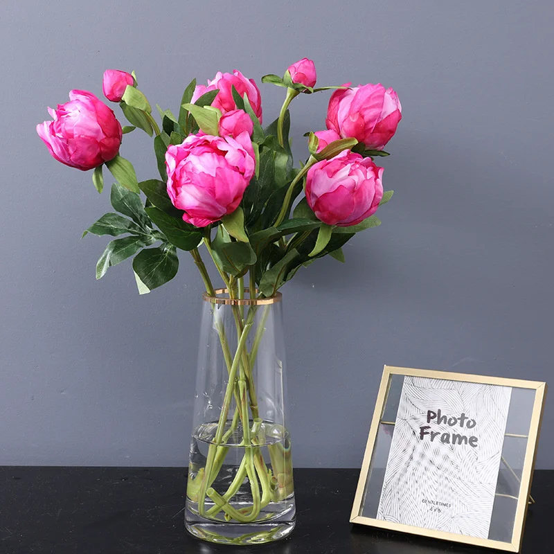 

Nordic Artificial Colorful Peonies Flowers Decoration Eternal Pink Wedding Living Room Decor Home Accessories Mothers Day Gifts