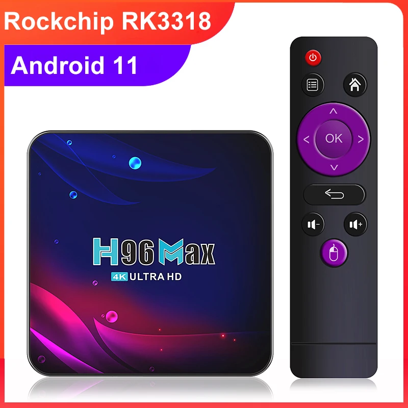 H96Max V11 Умная телевизионная приставка Android 11 Умный ТВ БОКС RK3318 Quad-Core 4K1080P Медиа