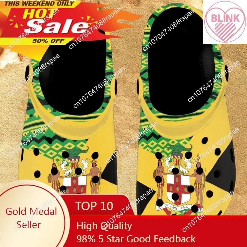 

Twoheartsgirl Jamaica Flag Pattern Women Casual Slippers Thick Platform Beach Slide Flip Flop Outside Hole Shoes Sandals Zapatos