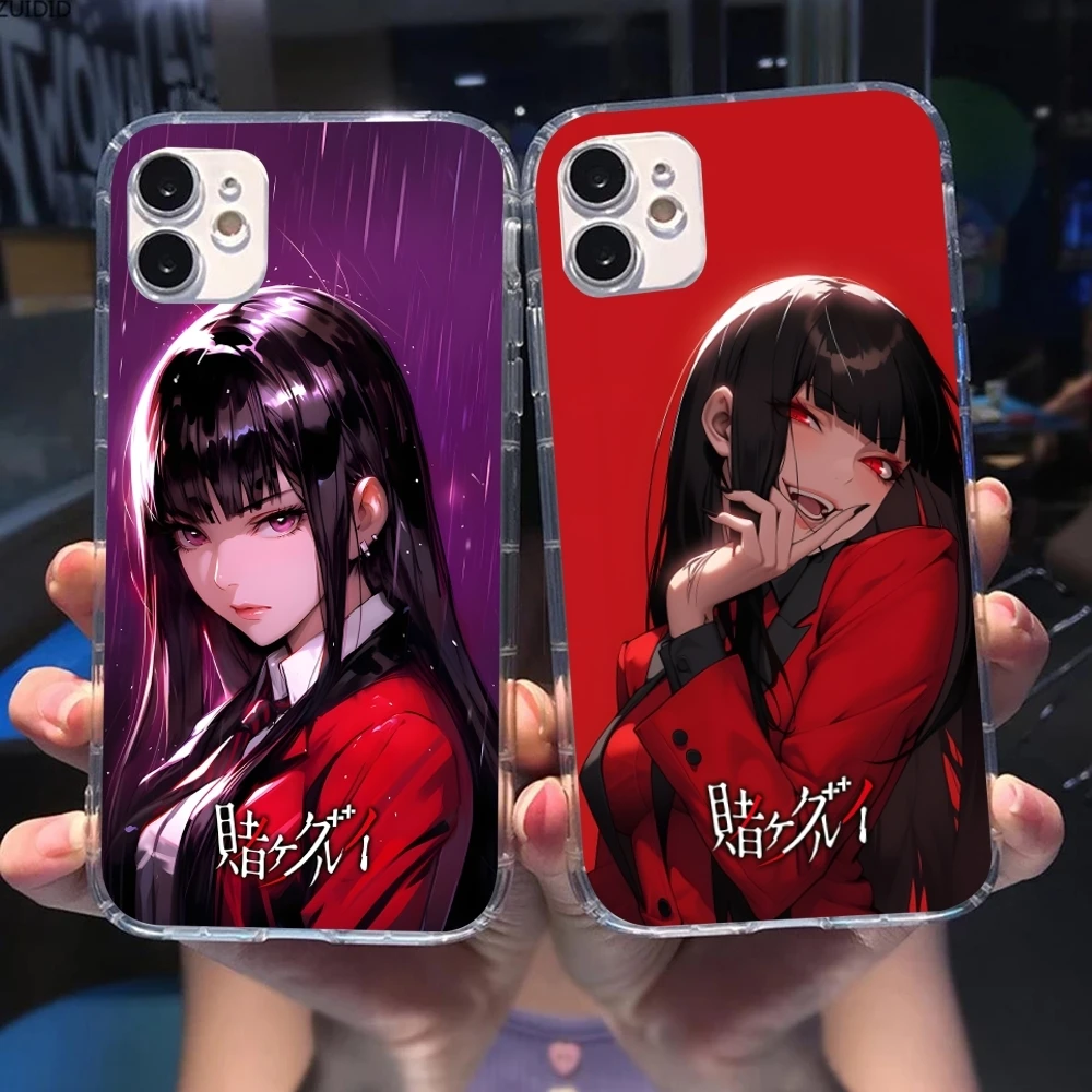 Kakegurui Yumeko Mobile Cell Phone Case for iPhone 16 15 14 13 12 11 X XR XS 8 Pro Max Plus Mini Clear Transparent Cover Shell