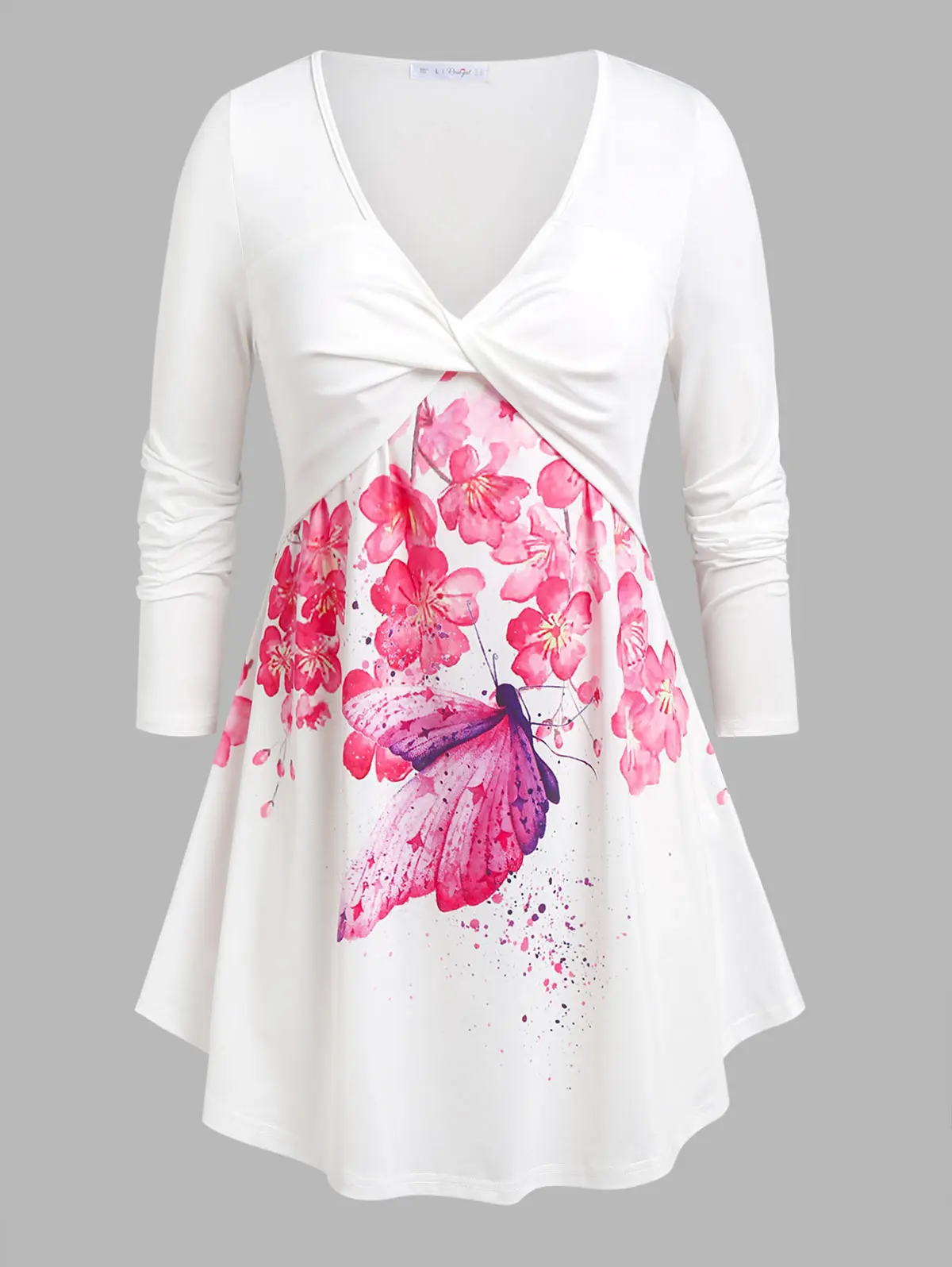 

Women's Print Floral V Neck Ruched Crop Tunic Tee Loose Pleat Blouse For Jeans Yoga Legging