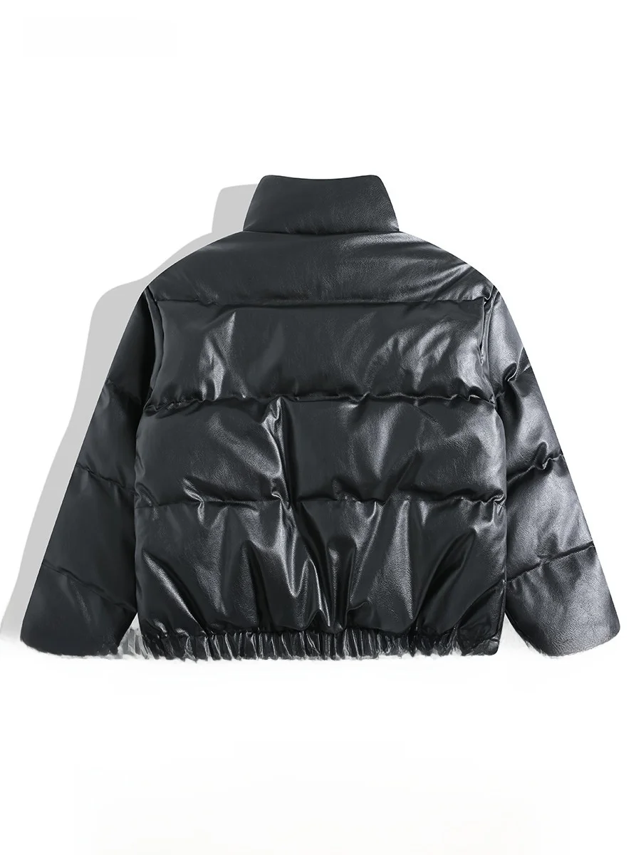 Boyue Ретро Yue Mei Sle Деконструйная короткая куртка из искусственной кожи с