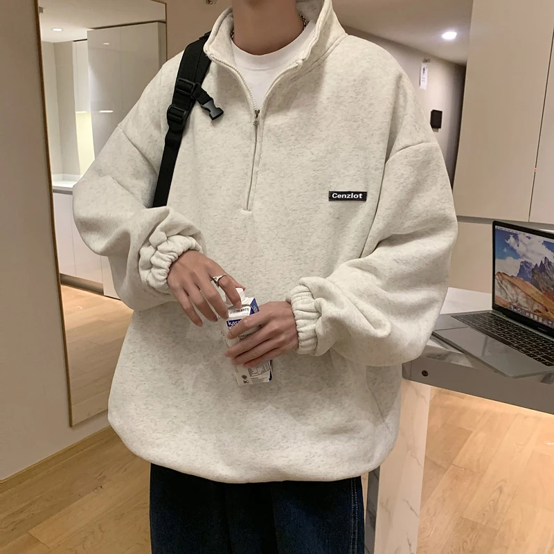 Толстовки мужские с длинным рукавом для подростков студентов Ulzzang мешковатая