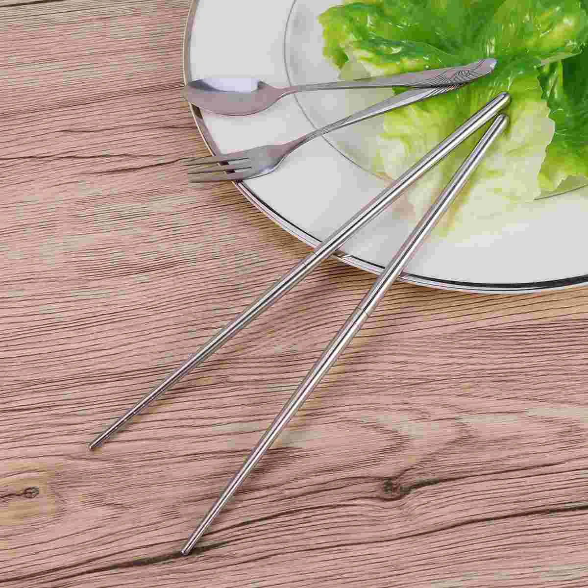 

Utensils Stainless Steel Cutlery Chopsticks Flatware Set Dinner Service Tableware Portable Tableware Travel