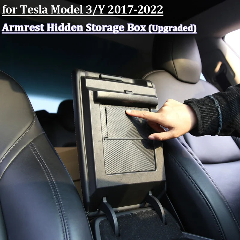 

For Tesla Model 3 Y Armrest Hidden Storage Box Model3 2022 Interior Accessories Press-type Central Console Organizer Box 2021