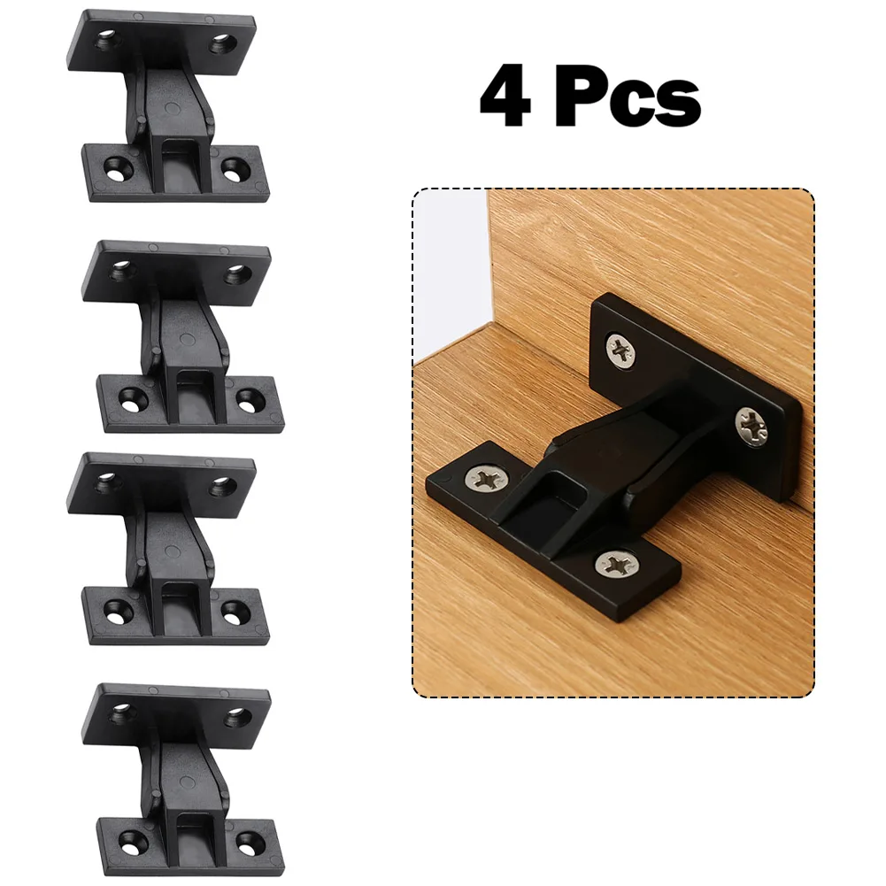

4 Pack Push In Fittings Cabinet Catches Buckle Press Fit Panel Clips Kitchen Plinth Plastic Connection Fasteners Hardware