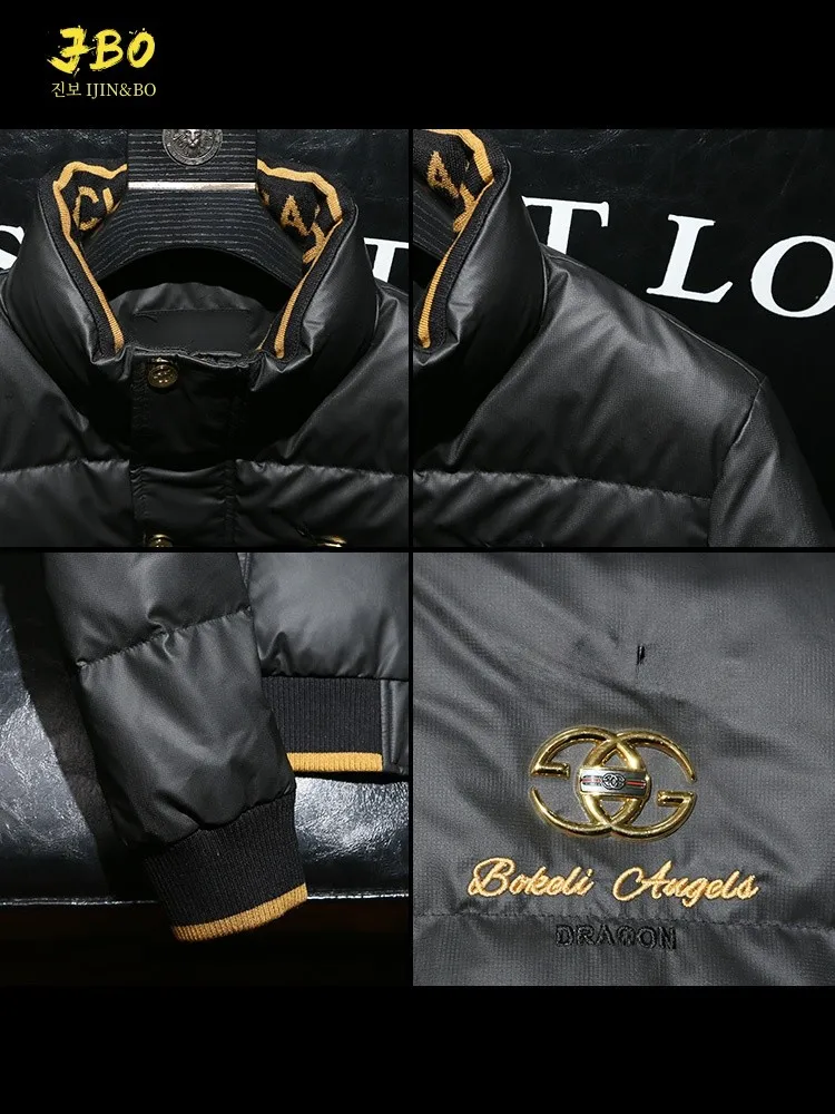 Ozhouzhan толстый теплый мужской пуховик новый зимний модный воротник-стойка белый