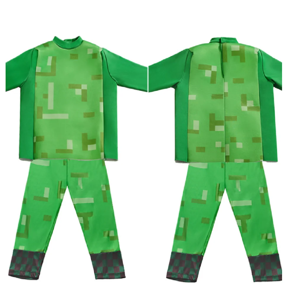 

MC тема игры Косплей Персонаж классический костюм серый зеленый Хэллоуин малыш с головным убором