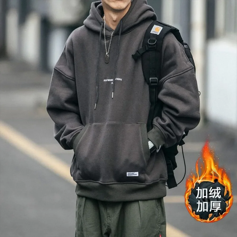 Мужская толстовка с капюшоном в американском ретро стиле Харадзюку