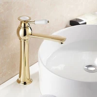 full copper chrome plated basin basin hot and cold water faucet bathroom sitting single hole white ceramic handle faucet