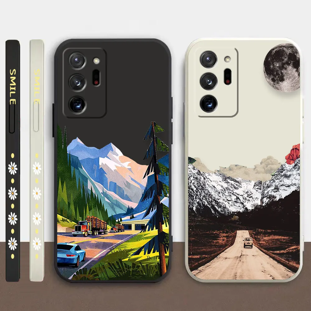 

Case For Samsung A50 A30 A10 A14 Note 20 10 9 M32 M22 M12 M32 A50S A20 Pro Plus Lite Ultra 4G 5G Case Snow Mountain Sunset