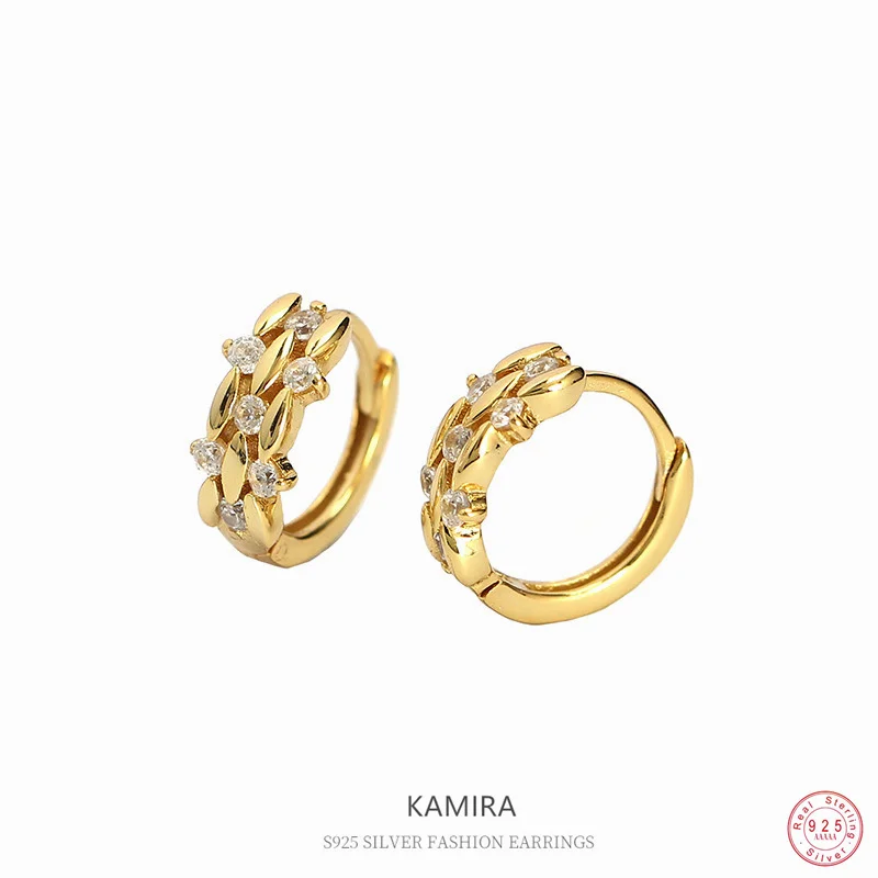 

KAMIRA 925 Sterling Silver Hug Zircon Earrings for Women Luxury Piercing Earrings Summer Party Banquet Exquisite Charms Jewelry