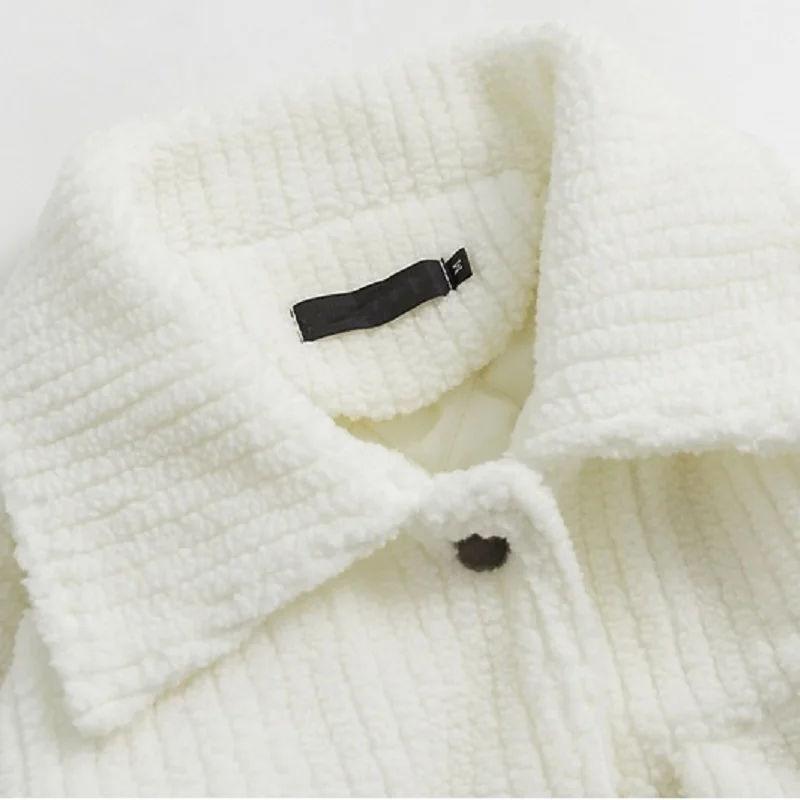 Rainbowtouches Winter Fleece Faux Fur Parkas Fashion Warm Women Lambswool Coat High Street Couple Streetwear Fleece Jacket Men