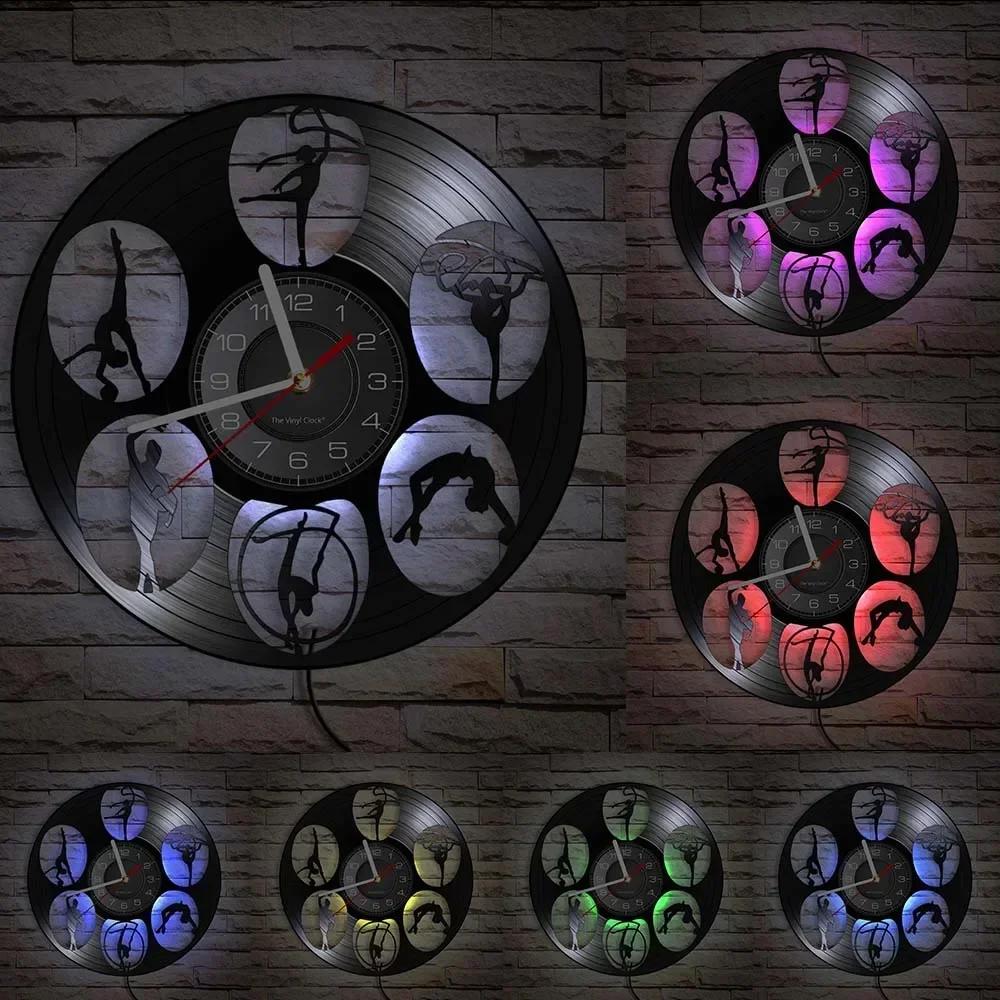 Настенные гимнастические часы wandk силуэты для девочек настенные художественные