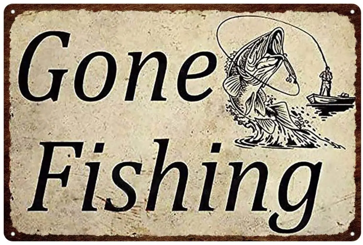 

Fishing Metal Sign Vintage Fishing Rules Tin Sign Retro Bar Home Farm Man Cave Decor Wall Plate Painting 12*8 INCH