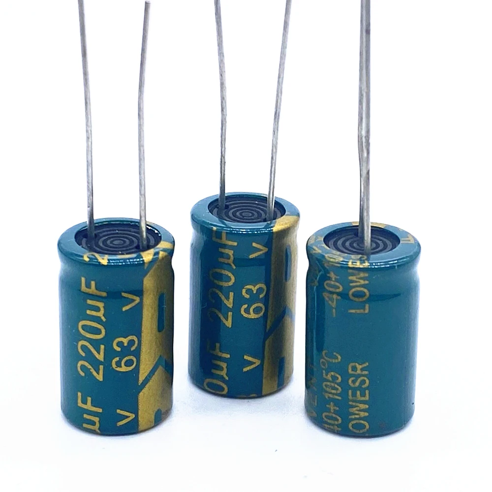 20pcs/lot high frequency low impedance 63v 220UF aluminum electrolytic capacitor size 10*17 220UF 20%
