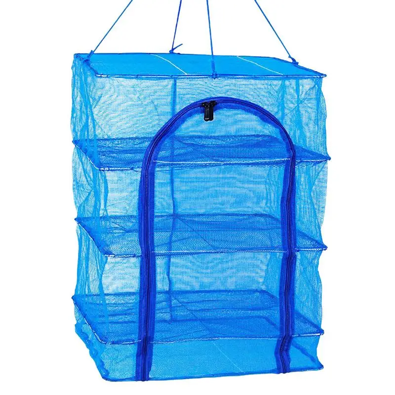 

Foldable Hanging Mesh Dryer Drying Rack 4 Layers Folding Fish Mesh Fish Drying Net Hanging Drying Fish Net For Shrimp Fish Fruit