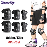 bracetop 6pcsset kidyouthadult kneeelbow bracewrist guard protective gear for rollerblading skateboard cycling skating bike