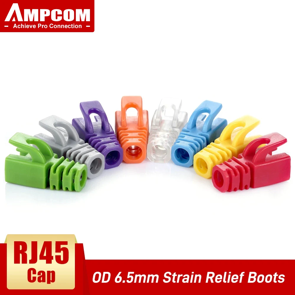 Защитные колпачки AMPCOM для сетевого кабеля Ethernet RJ45, для CAT5, CAT5e, CAT6 (пластик)