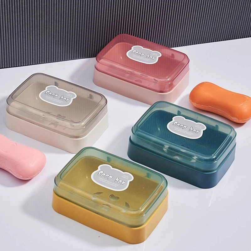 Мыльница Для Ванной Комнаты С Крышкой Пластиковая Домашняя Сухая Портативный