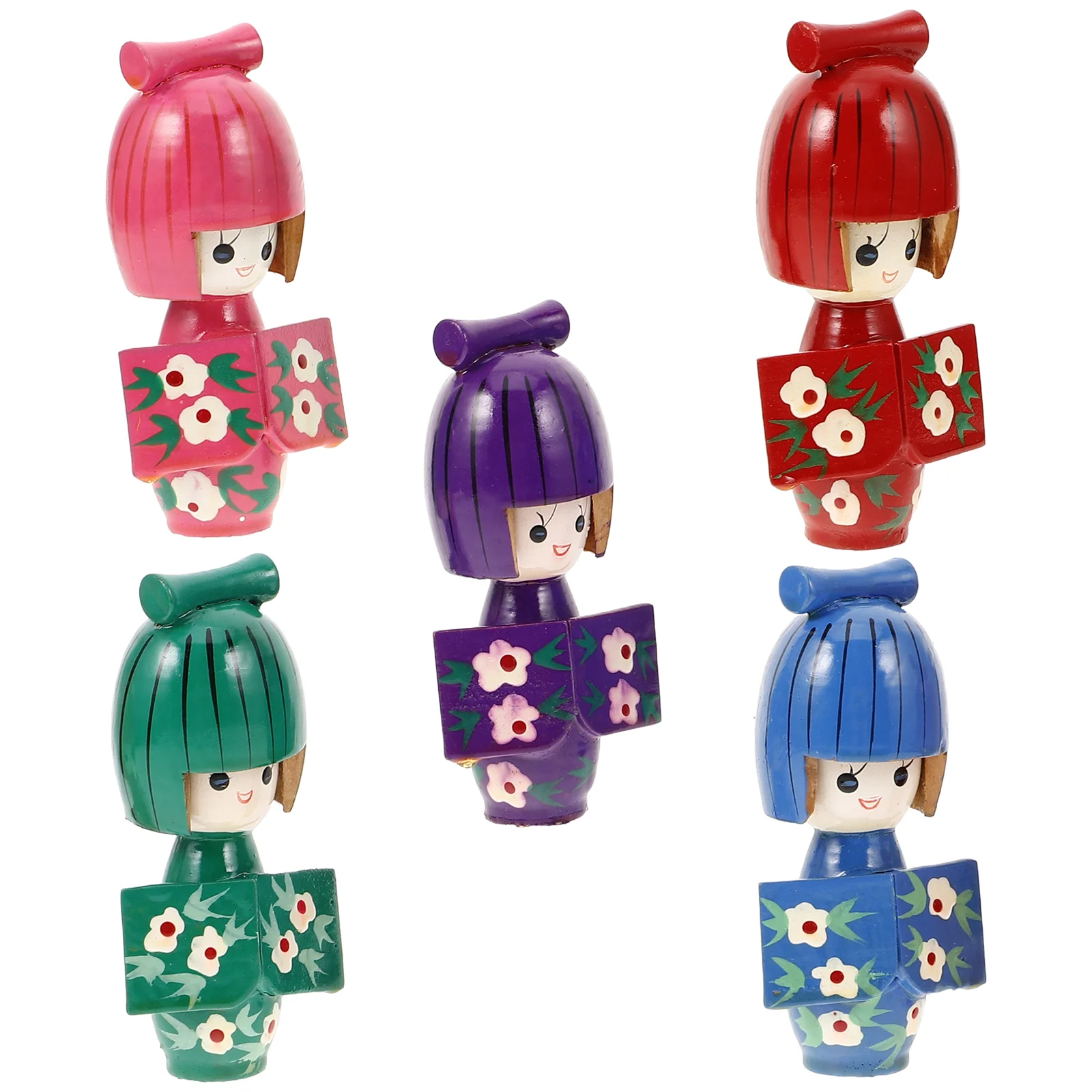 5 шт. кимоно куклы японские самурай мини домашняя деревянная фигурка сувениры