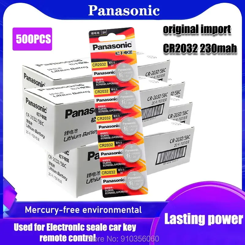 PANASONIC 2020 Акция распродажа 500 шт. 3 в CR2032 CR 2032 часы батарейки Кнопка монеты пила