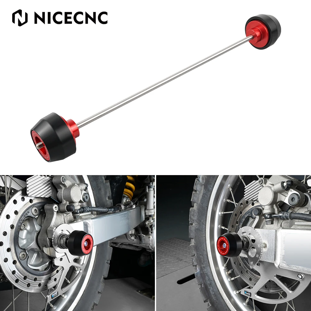 

NICECNC Motorcycle Rear Axle Slider Wheel Crash Protector Cover Guard For Honda XR650L XR 650L 1993-2022 2021 2020 Red Aluminum