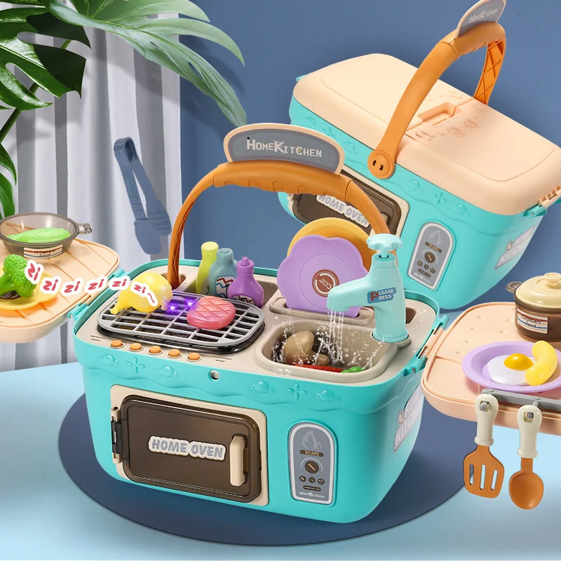 Детский домашний кухонный игрушечный набор можно использовать для воды чемодан