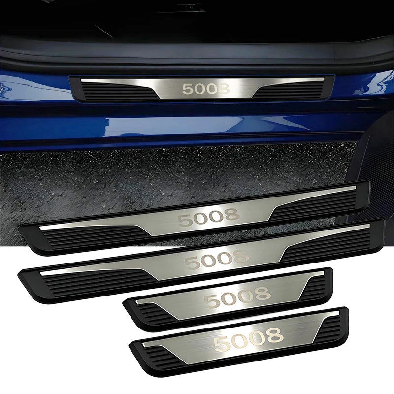 

Для Peugeot 5008 2016 2017 2018 2019 2020 автомобильные аксессуары накладка на порог накладка на порог педаль крышка Стайлинг