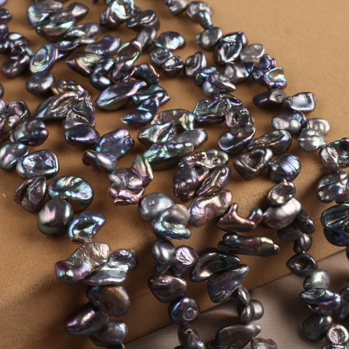 Натуральный барокко пресноводный жемчуг в виде лепестка форма черный бисер DIY