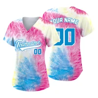Custom Baseball Team Jersey Blouse Women Sportwear Sublimation Blanks Tie Dye Sports Hip Hop Clothing Training Loose T-Shirts