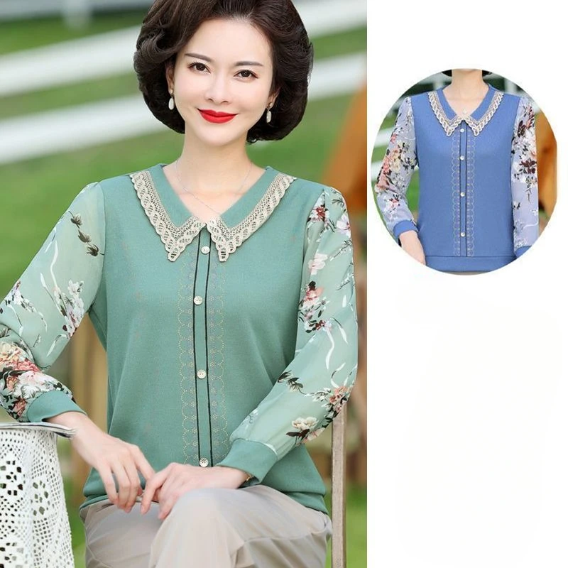 

Korean Elegant Women Spring Autumn Chic Long Sleeved Office Lady Printed Shirts Female Loose Fashion Casual Tops Blouses V24