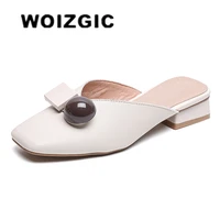 woizgic mother womens female genuine leather shoes sandals slippers platform summer cool beach non slip on korean square head