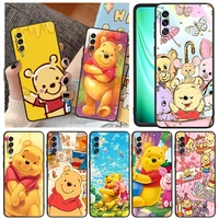 winnie the pooh for samsung note 20 10 9 ultra lite plus f23 m52 m21 a73 a70 a20 a10 a8 a03 j7 j6 black phone case