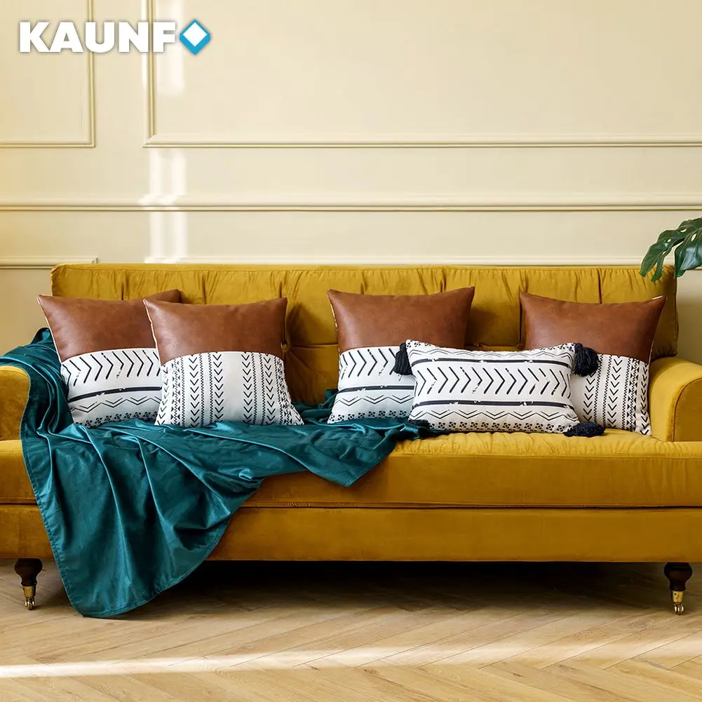 

Декоративные наволочки KAUNFO в богемном стиле с принтом, кожаная панель, наволочки с бахромой, 30 Х5, 0 см/45 х45 см, наволочка, 1 шт.